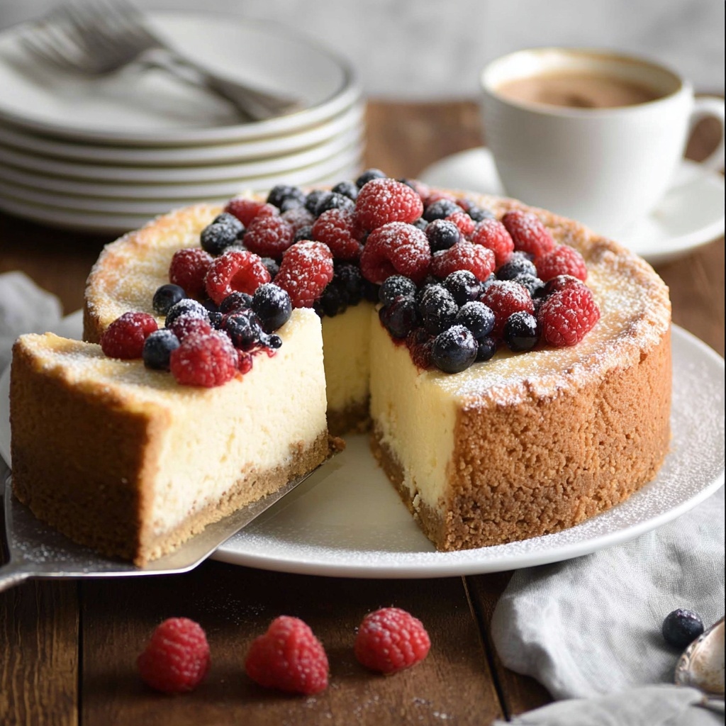 Classic Baked Cheesecake with Fresh Berries Recipe - Recipe Image