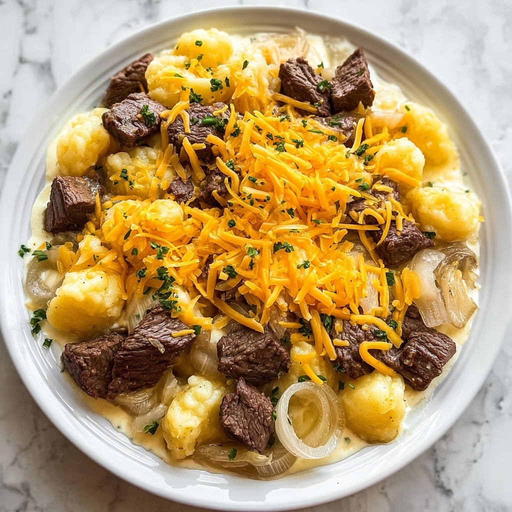Slow Cooker Steak and Cheddar Potato Casserole Recipe - Recipe Image