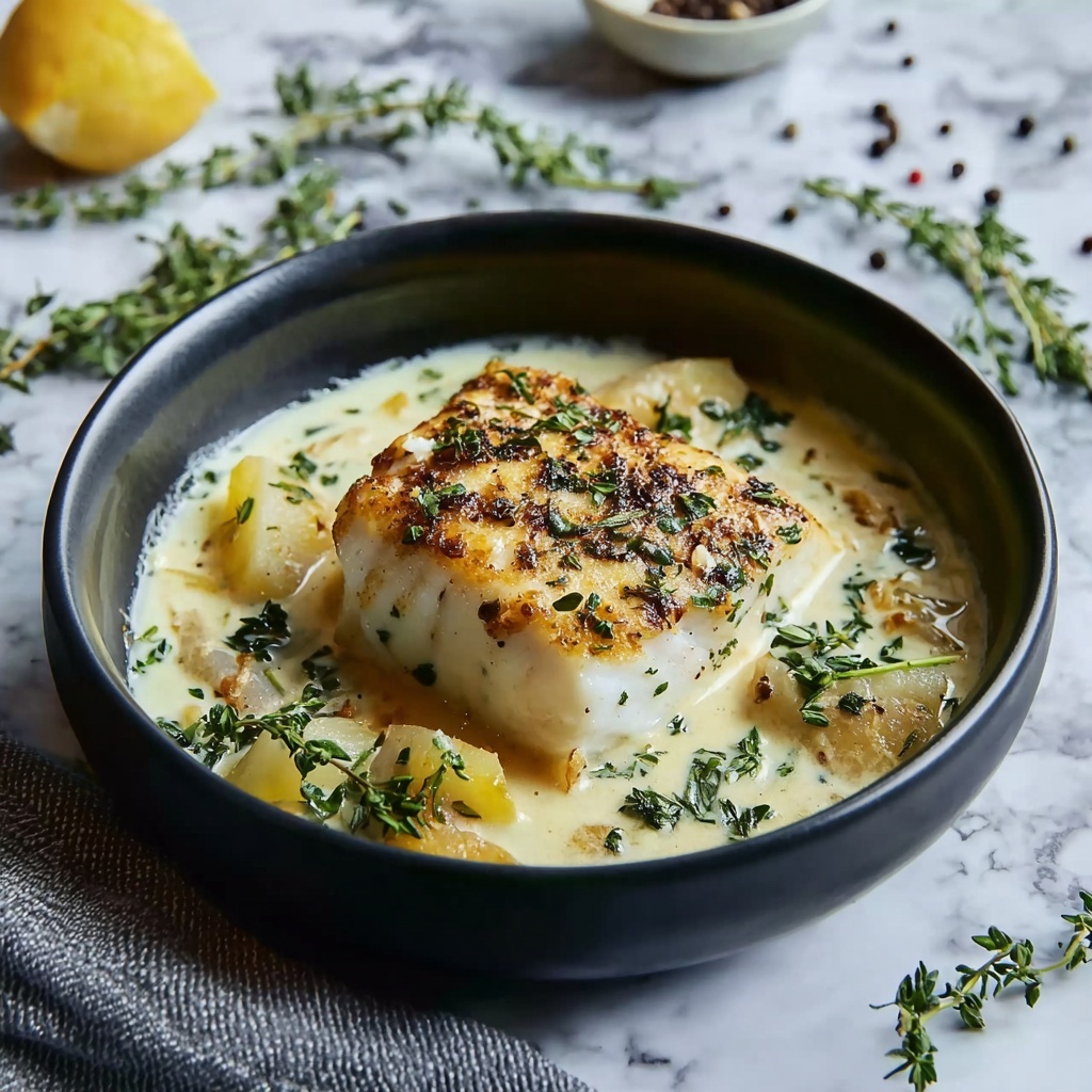 Golden Seared Cod with Herb Butter Sauce Recipe - Recipe Image
