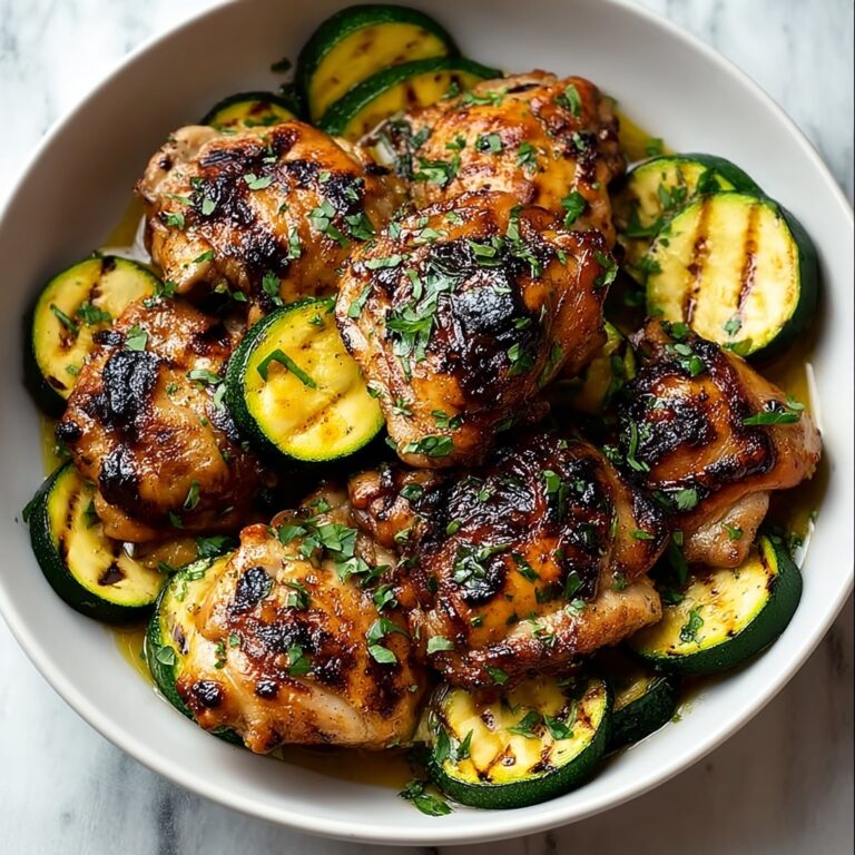 Asado Chicken Thighs with Sautéed Lemon-Zucchini Recipe