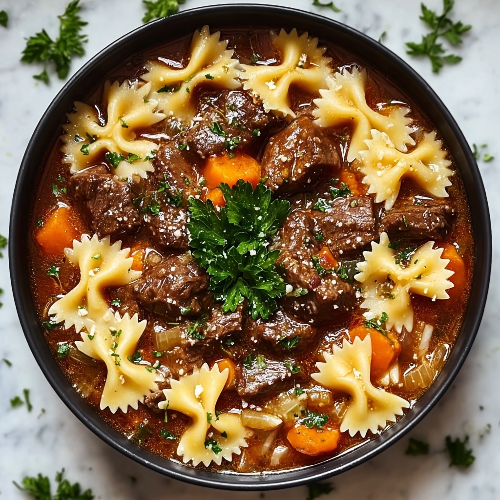 Creamy Beef and Bowtie Pasta Recipe - Recipe Image