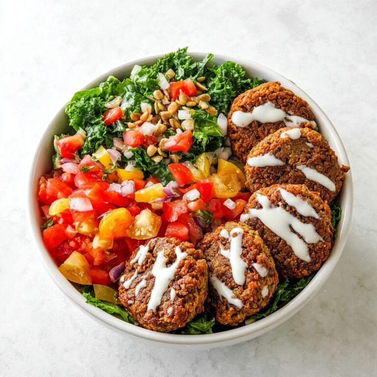 Baked Falafel with Tomato, Spinach, and Tahini Dressing Recipe