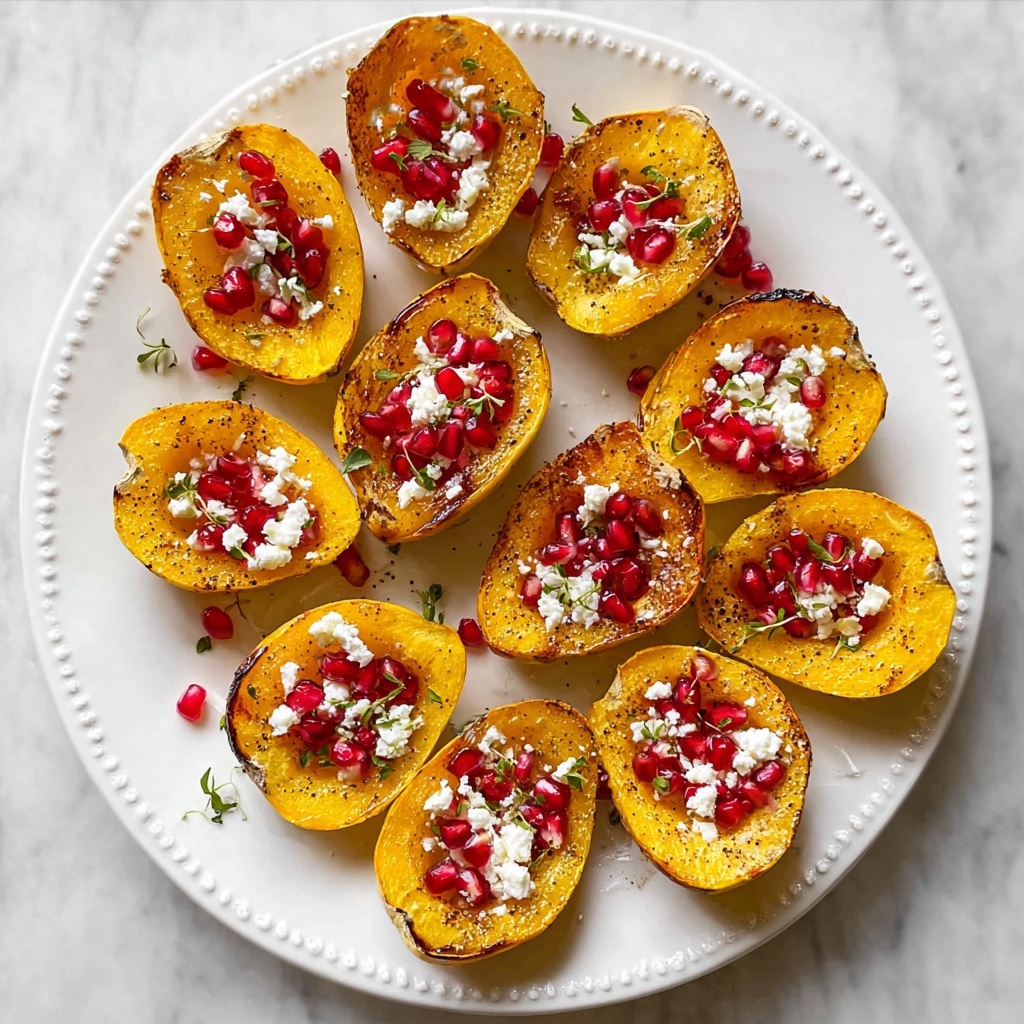 Roasted Carnival Squash with Feta and Pomegranate Recipe - Recipe Image