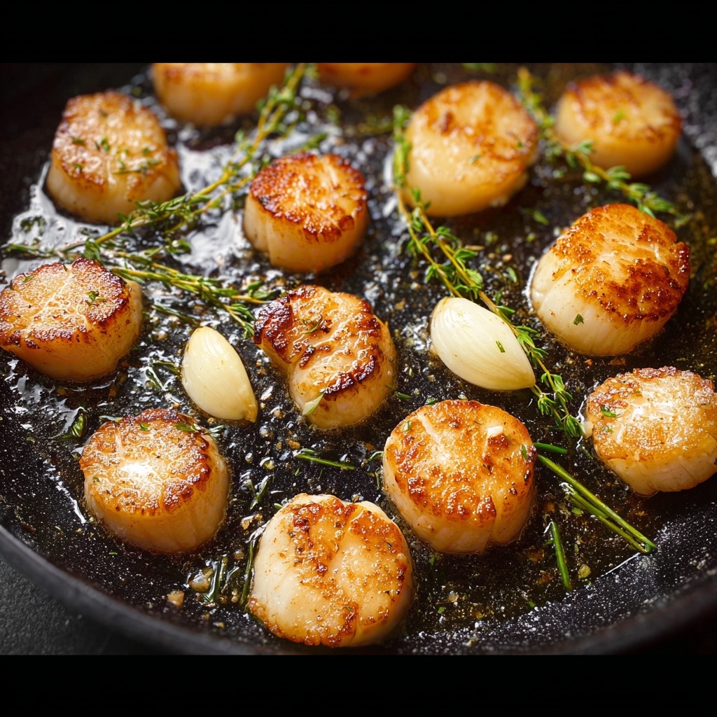 Seared Sea Scallops with Garlic, Rosemary, and Lemon Recipe - Recipe Image