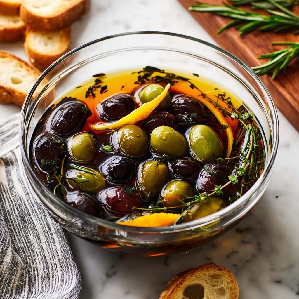 Marinated Olives with Citrus Zest and Herbs Recipe - Recipe Image