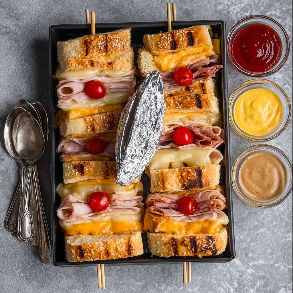 Cheesy Garlic Butter Sandwich Skewers Recipe - Recipe Image