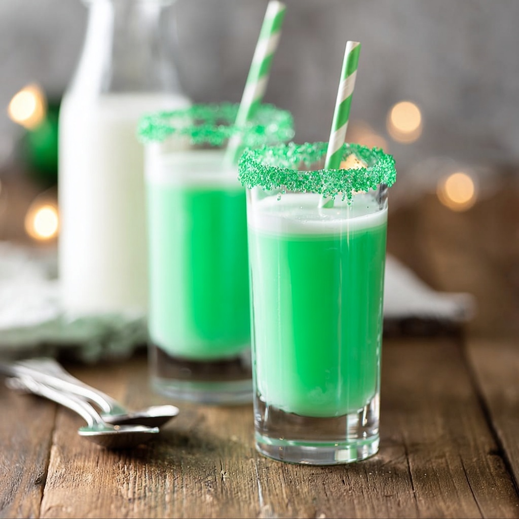 Green Mint Vanilla Milk (Leprechaun Milk) Recipe - Recipe Image