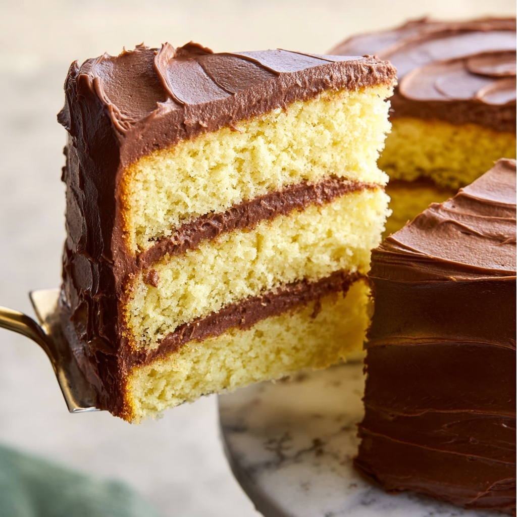 Best Yellow Cake with Milk Chocolate Buttercream Recipe - Recipe Image