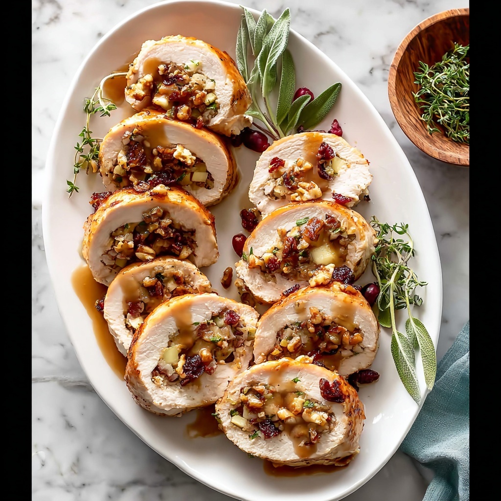 Apple Cranberry Stuffed Turkey Roulade Recipe - Recipe Image
