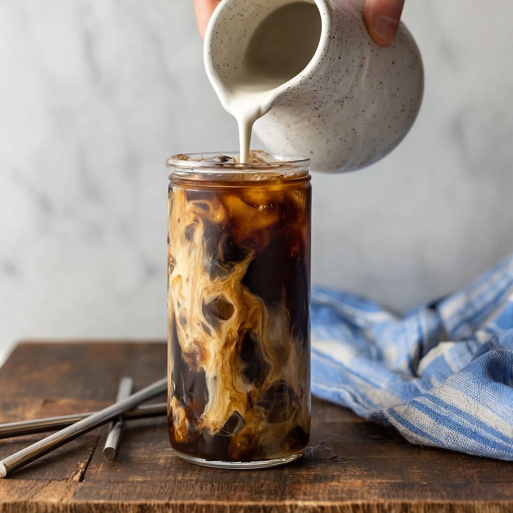 French Vanilla Iced Coffee with Homemade Vanilla Syrup Recipe - Recipe Image