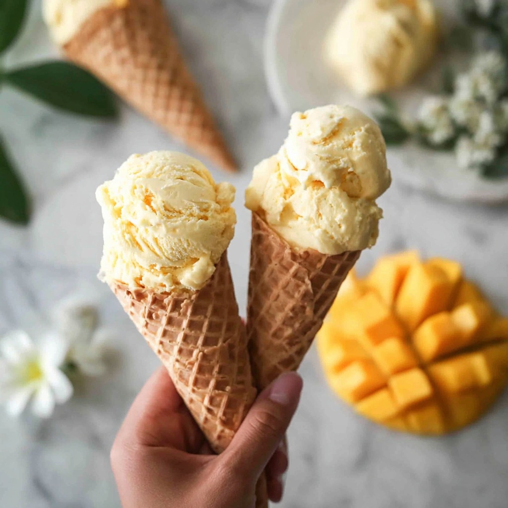 Homemade Mango Ice Cream Recipe - Recipe Image