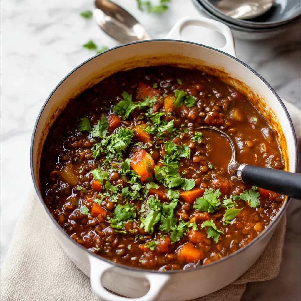 Beef and Lentil Vegetable Soup with Moroccan Spices Recipe - Recipe Image