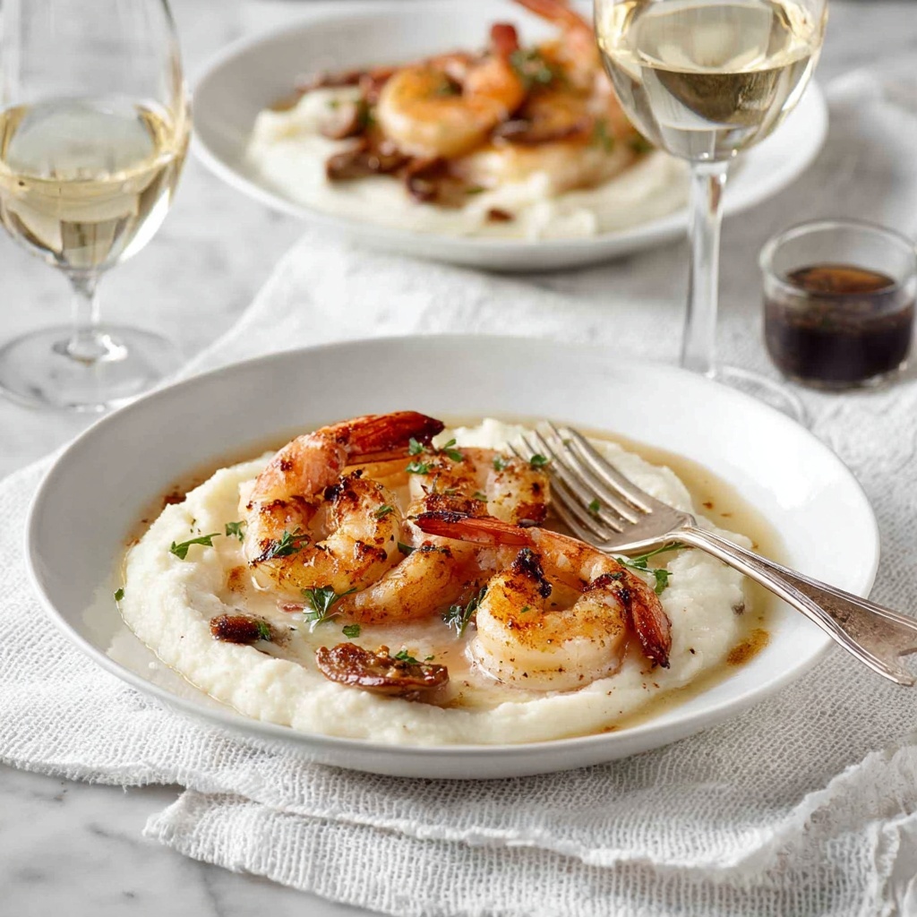 Browned Butter Garlic Prawns with Cauliflower Puree Recipe - Recipe Image