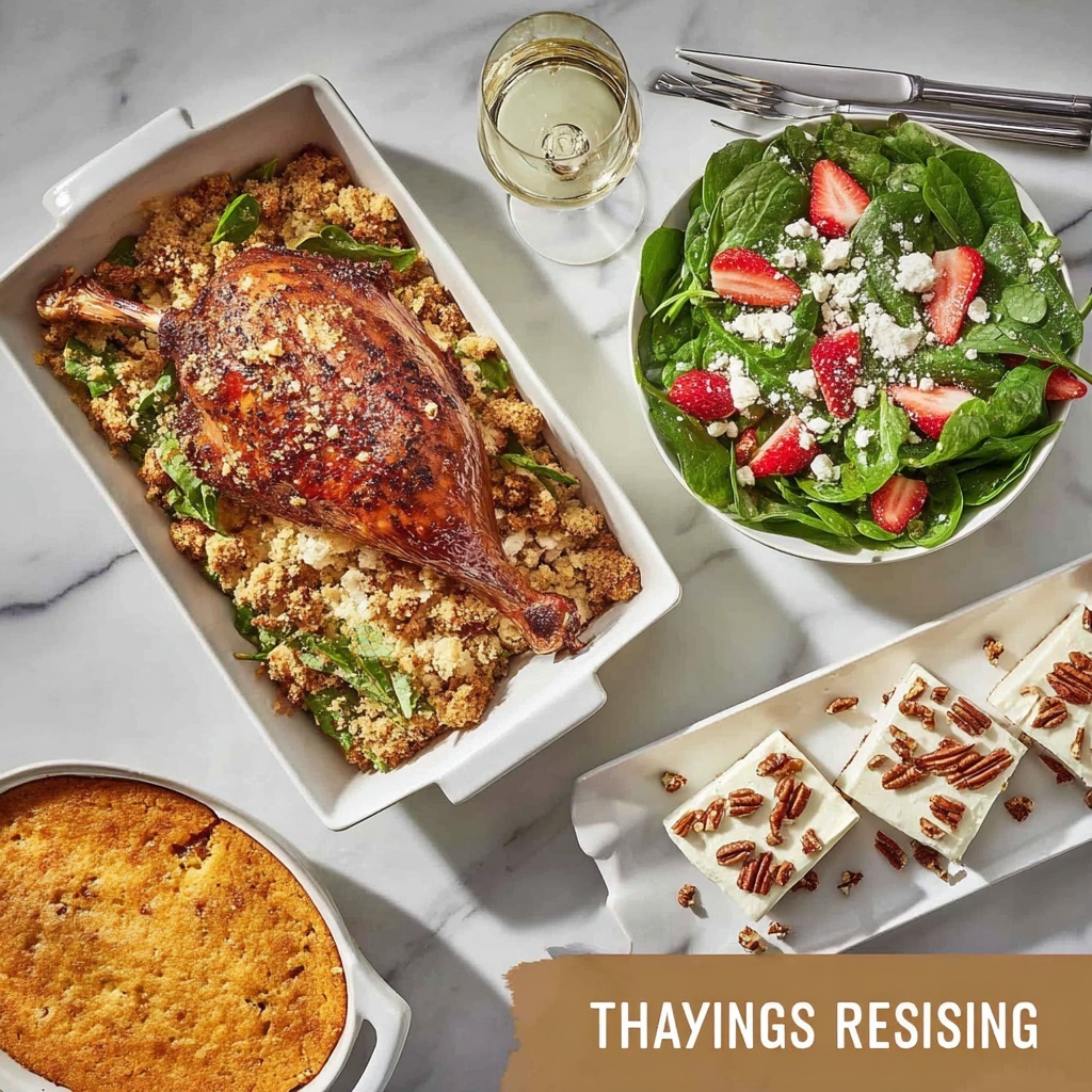 Easy Thanksgiving Menu: Juicy Slow Cooker Turkey Breast, Cranberry Sauce, Cheesy Potato Bake, Wild Rice Salad, Brussel Sprout Salad with Hazelnuts, Creamy Corn Casserole, Soft No-Knead Dinner Rolls, and Pumpkin Cake with Cream Cheese Frosting Recipe - Recipe Image