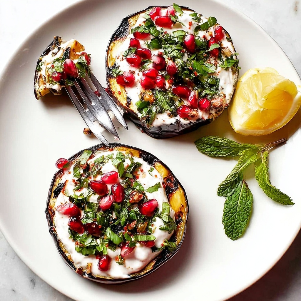 Grilled Eggplant with Yogurt Sauce and Fresh Herbs Recipe - Recipe Image