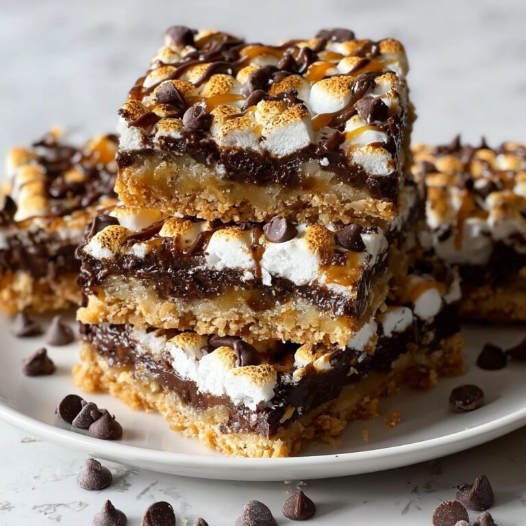 Gooey Chocolate Drizzled S’more Bars Recipe