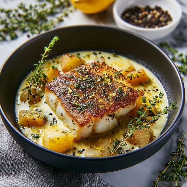 Golden Seared Cod with Herb Butter Sauce Recipe