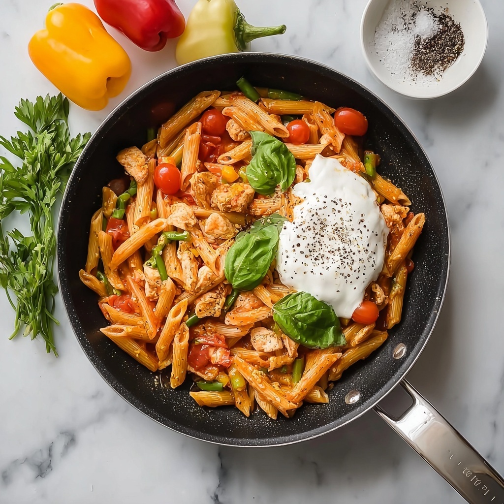 Easy Rasta Pasta with Colorful Bell Peppers and Coconut Milk Recipe - Recipe Image
