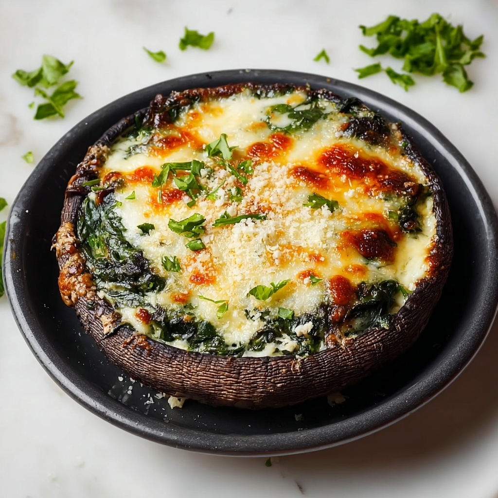 Spinach and Cheese Stuffed Portobello Mushrooms Recipe - Recipe Image