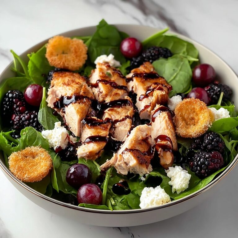 Blackberry Balsamic Grilled Chicken Salad with Crispy Fried Goat Cheese Recipe