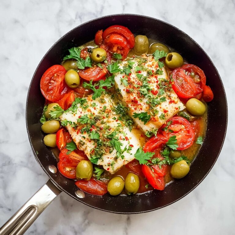 Poached Sea Bass with Tomatoes, Olives, and White Wine Recipe