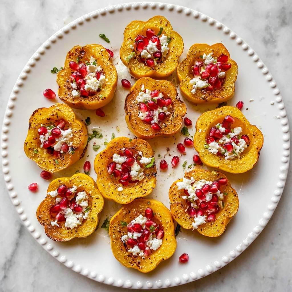Roasted Carnival Squash with Feta and Pomegranate Recipe - Recipe Image