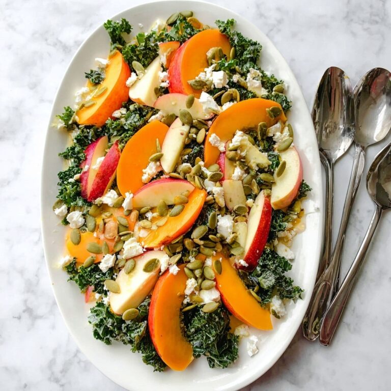 Persimmon Pear Kale Salad with Goat Cheese and Nuts Recipe