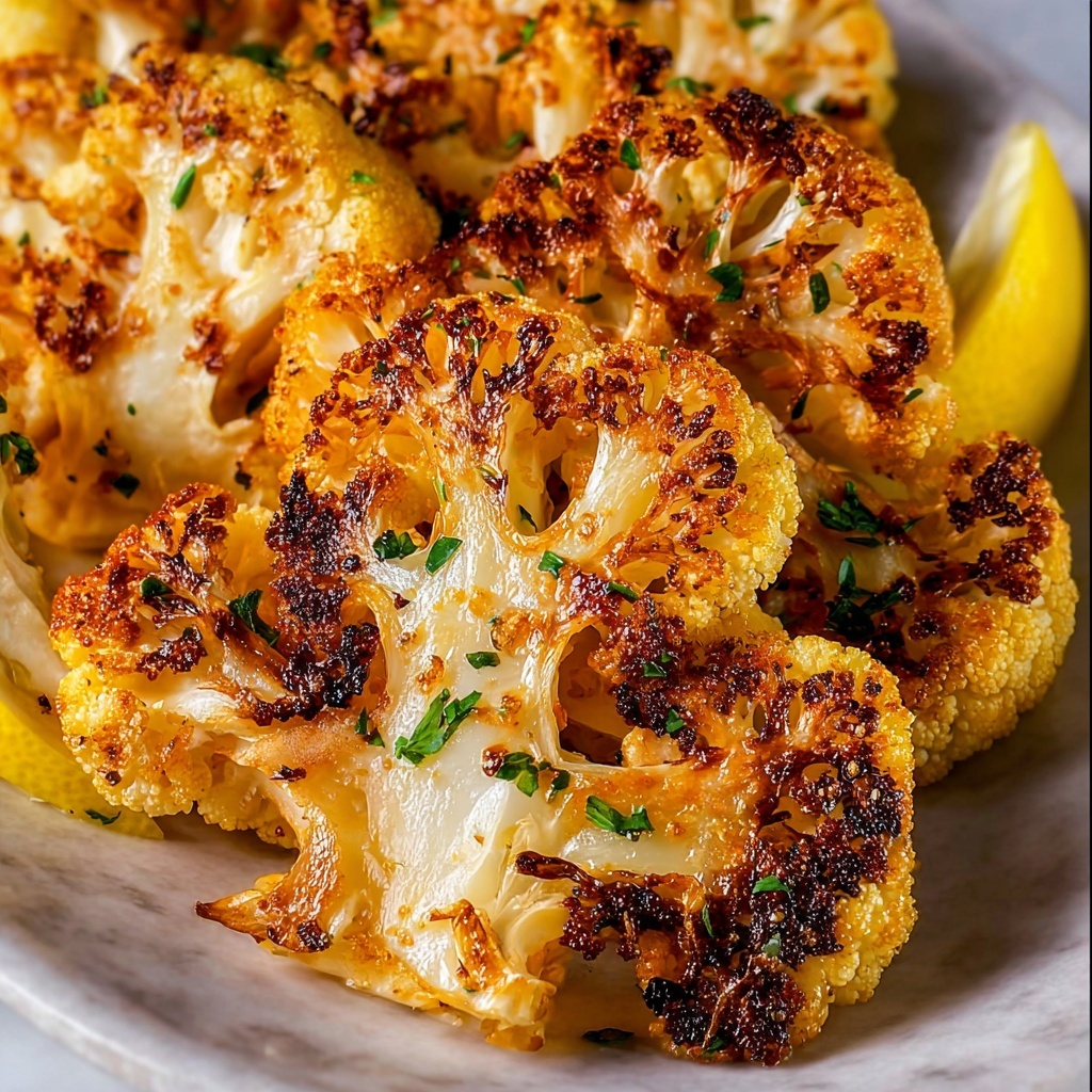 Crispy Roasted Cauliflower with Lemon Garlic Butter and Parmesan Recipe - Recipe Image