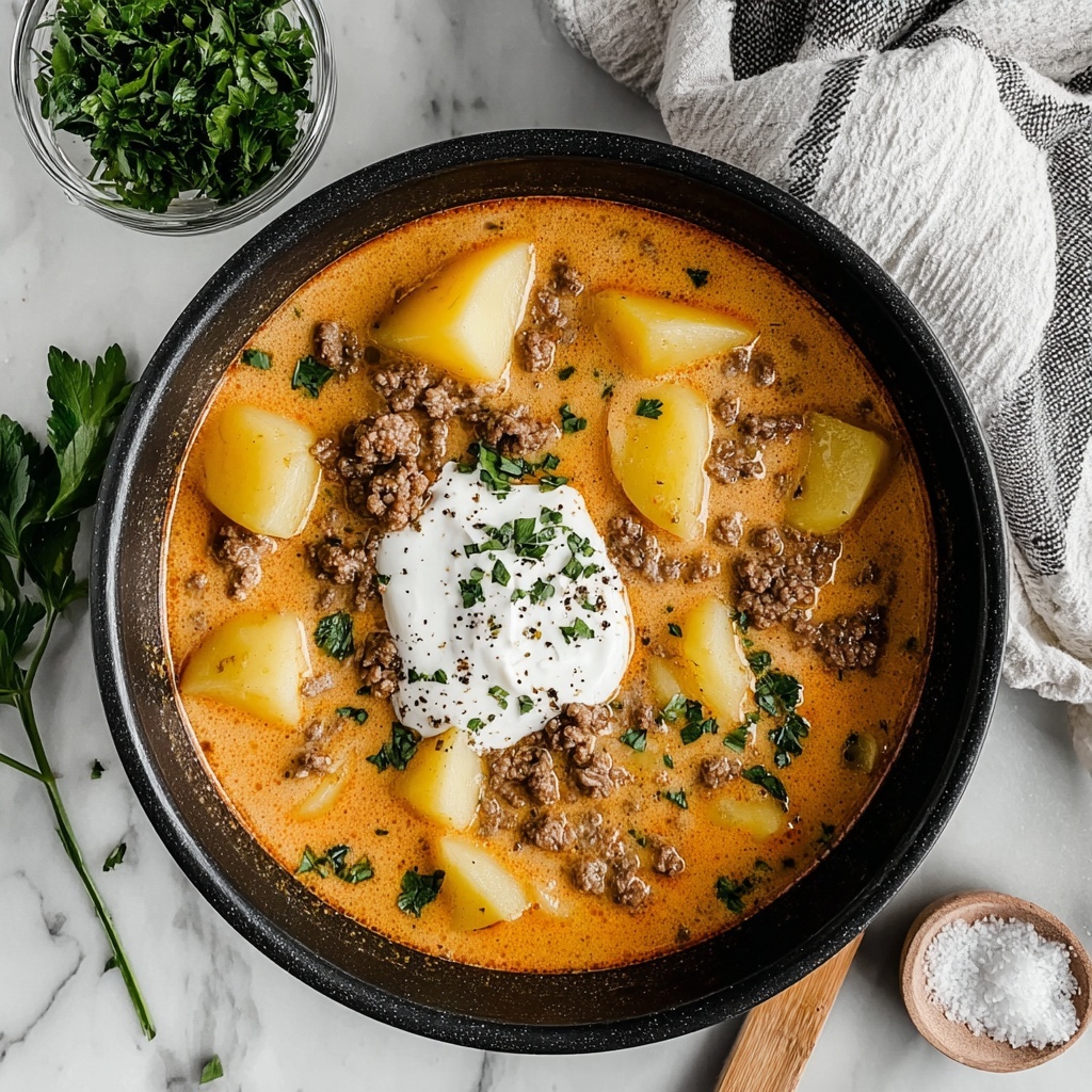 Creamy Potato and Hamburger Soup Recipe - Recipe Image