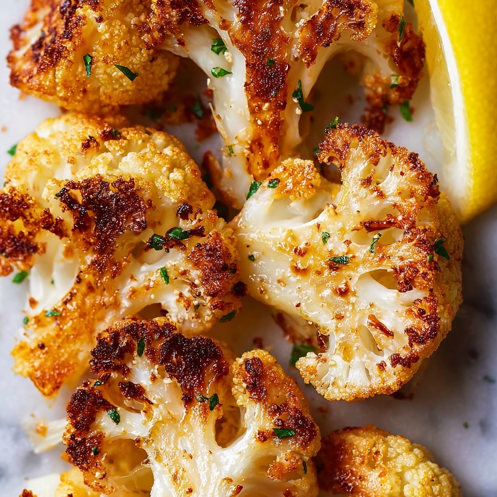Crispy Roasted Cauliflower with Lemon Garlic Butter and Parmesan Recipe - Recipe Image