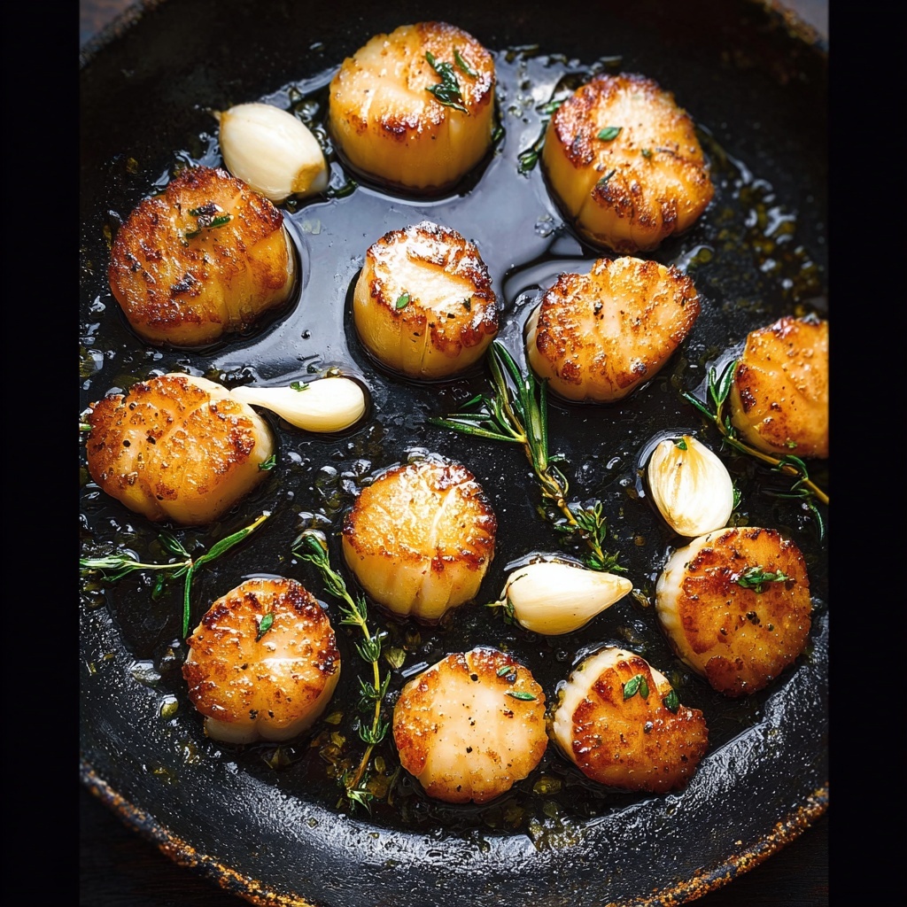 Seared Sea Scallops with Garlic, Rosemary, and Lemon Recipe - Recipe Image