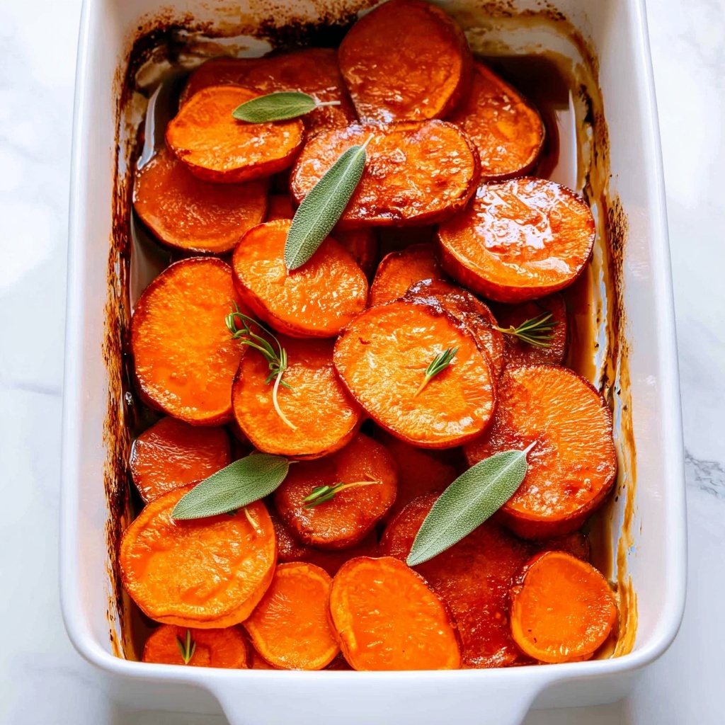 Candied Yams with Maple Cinnamon Glaze and Sage Recipe - Recipe Image