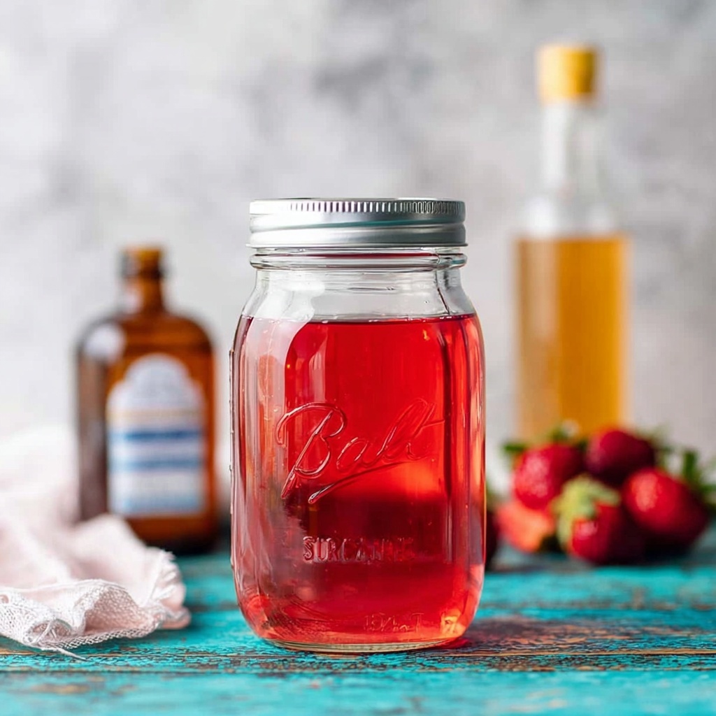 Homemade Strawberry Vodka with Spiked Strawberry Shortcake Ice Cream Floats Recipe - Recipe Image