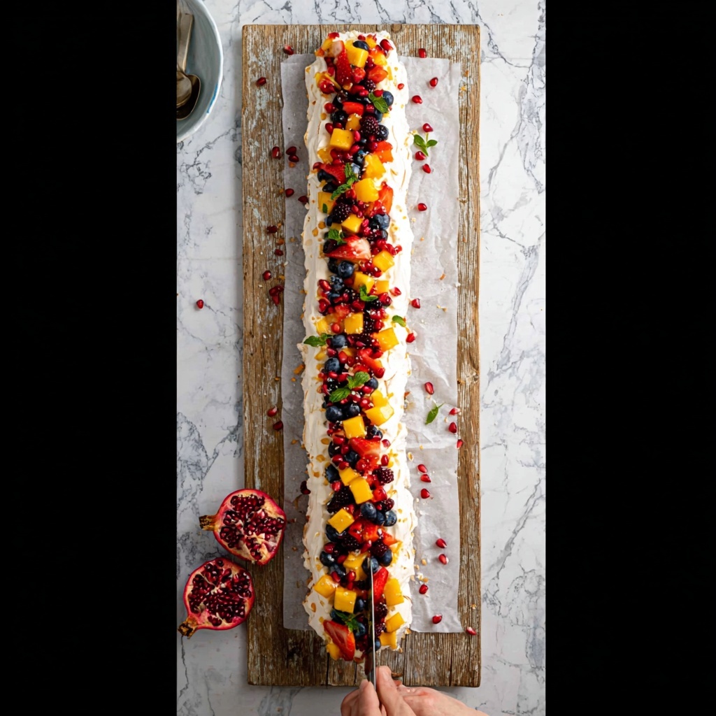 Never Ending Meringue Tranche with Fresh Fruit and Cream Recipe - Recipe Image