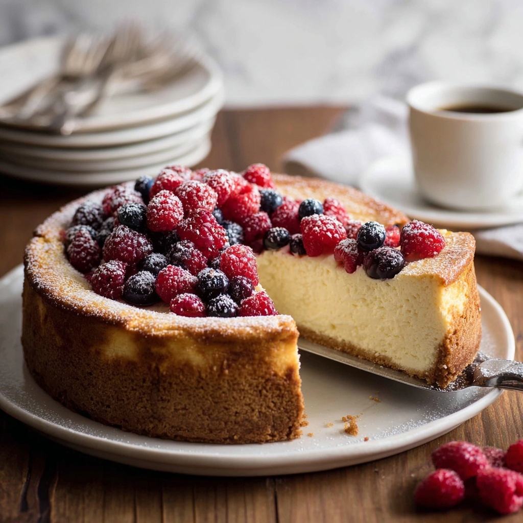 Classic Baked Cheesecake with Fresh Berries Recipe - Recipe Image