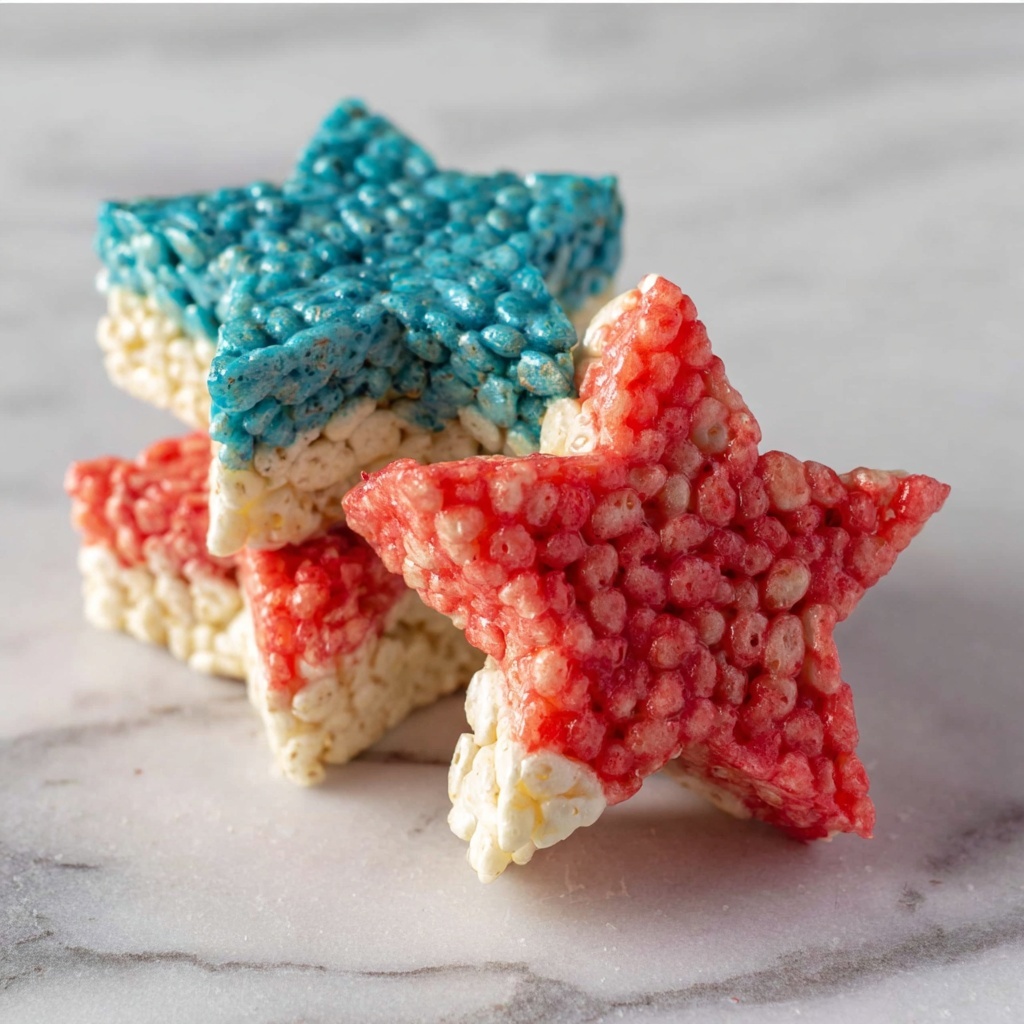 4th of July Red, White & Blue Rice Krispie Treats Recipe - Recipe Image