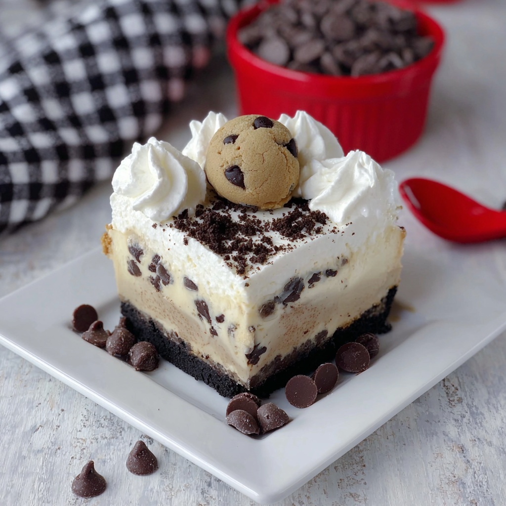 Chocolate Chip Cookie Dough Cheesecake (No-Bake) Recipe - Recipe Image