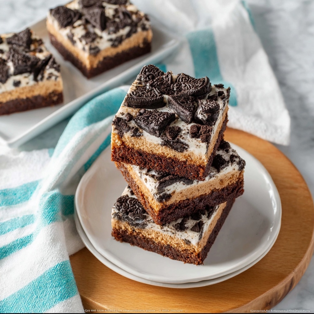 Oreo Brownie Cheesecake Bars Recipe - Recipe Image