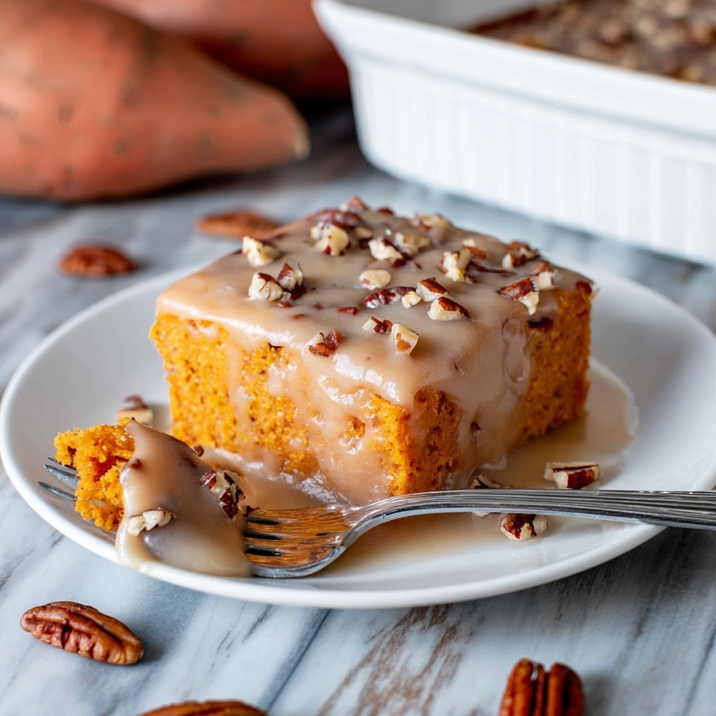 Sweet Potato Cake with Cinnamon and Pecan Topping Recipe - Recipe Image