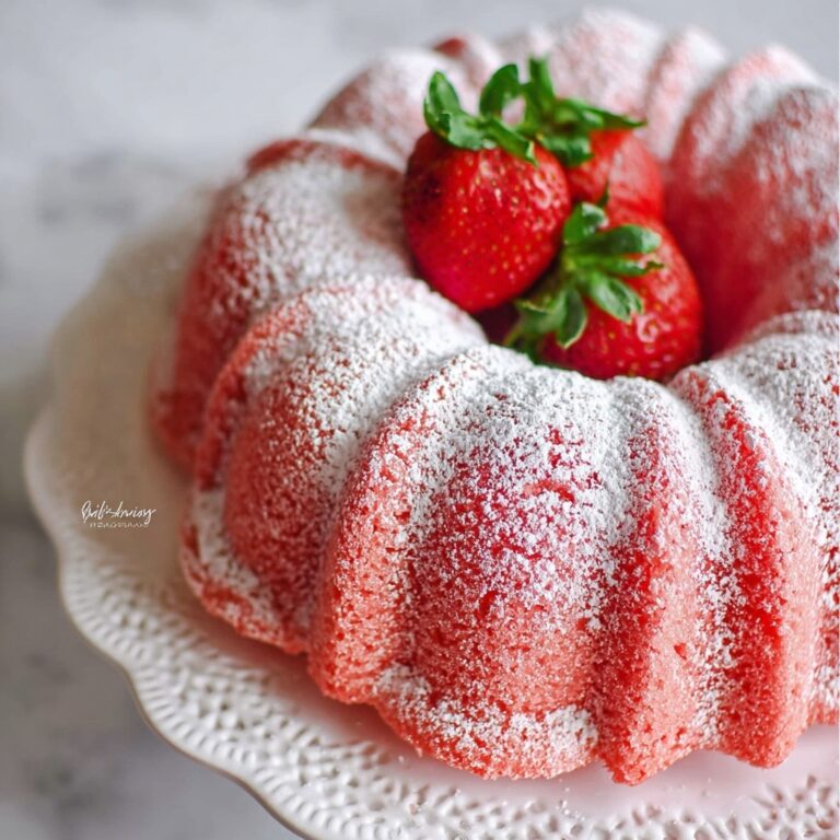 Strawberry Bundt Cake with Cream Filling Recipe
