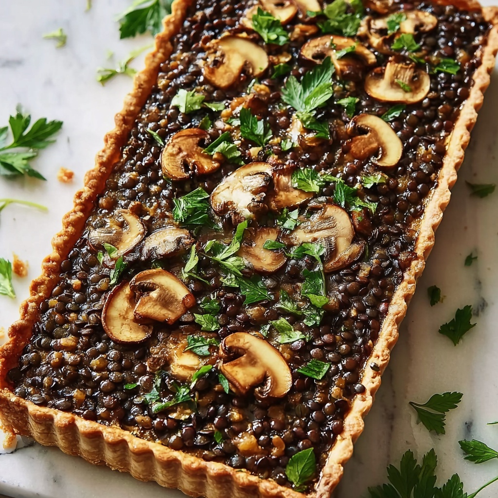 Mushroom Lentil and Walnut Tart: The Best Vegan Comfort Food Recipe - Recipe Image