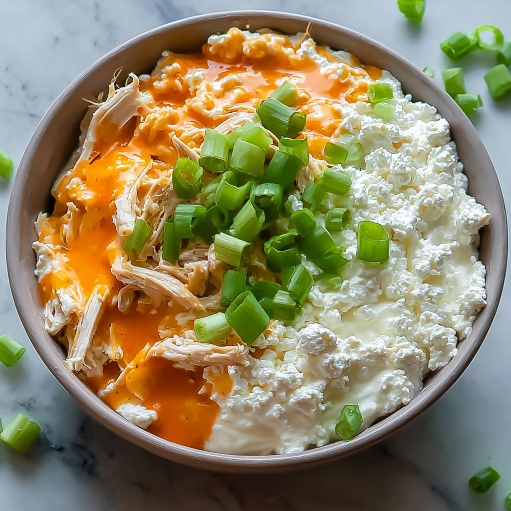 Bold and Creamy Buffalo Chicken Cottage Cheese Bowl Recipe - Recipe Image