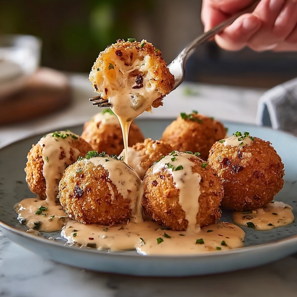 Irresistibly Crunchy Reuben Balls with Spicy Dipping Sauce Recipe - Recipe Image