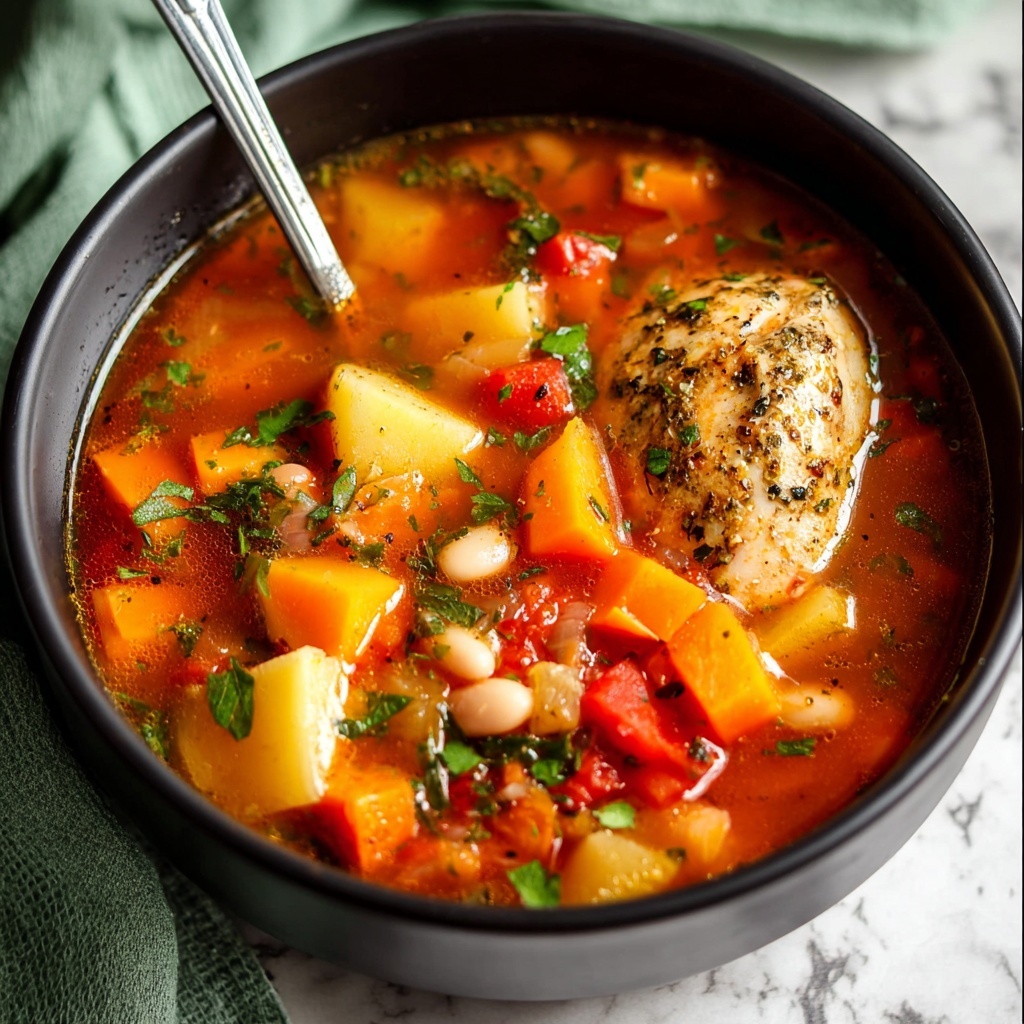 Crock Pot Tuscan White Bean Chicken Stew Recipe - Recipe Image