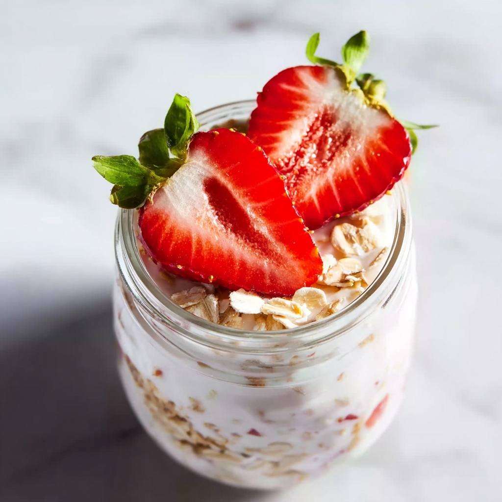 Vanilla Strawberry Overnight Oats Recipe - Recipe Image