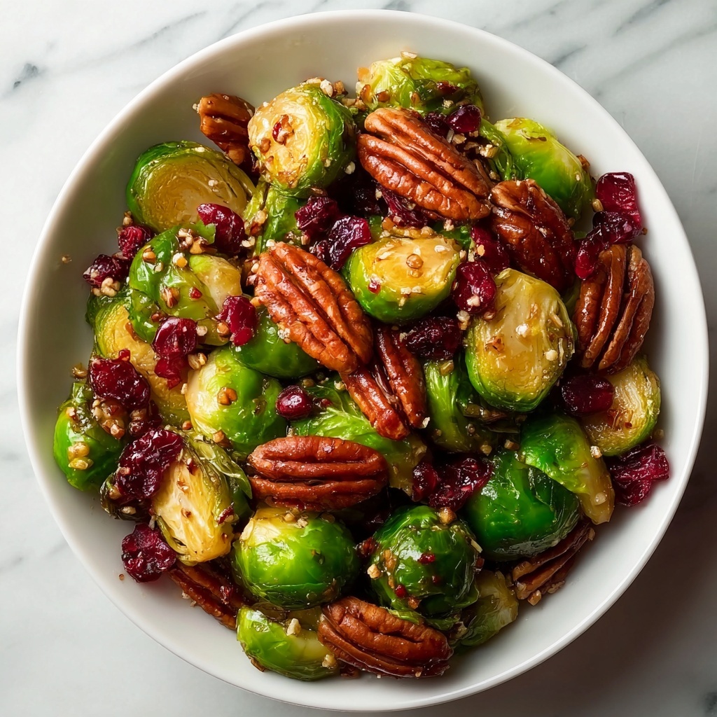 Roasted Brussels Sprouts with Bacon, Pecans, and Cranberries Recipe - Recipe Image
