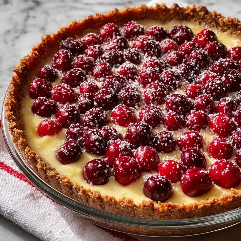Cranberry Custard Pie Recipe - Recipe Image