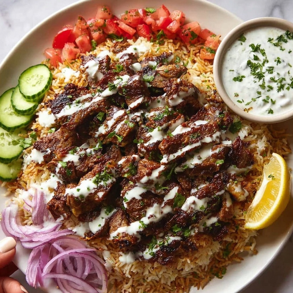 Shawarma Chicken and Rice with Garlic Yogurt Sauce Recipe - Recipe Image