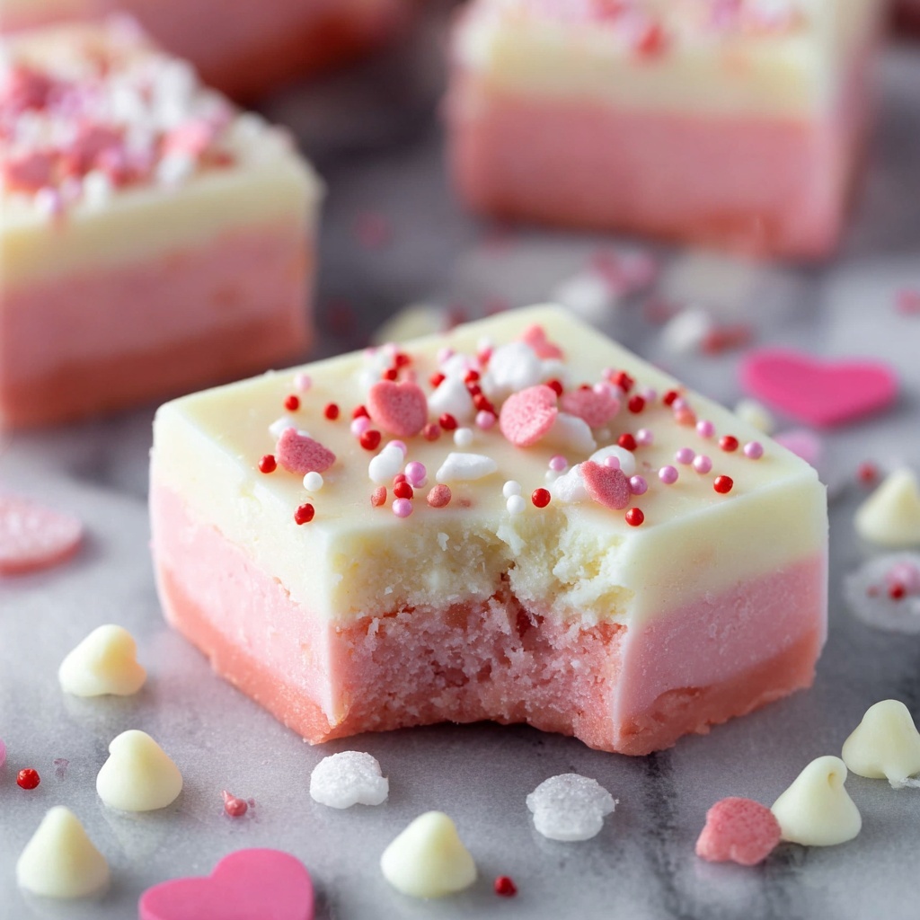 Valentine's Day White Chocolate Fudge Recipe - Recipe Image
