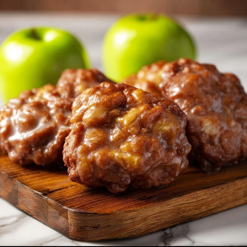 Cinnamon Apple Fritters with Sweet Vanilla Glaze Recipe - Recipe Image